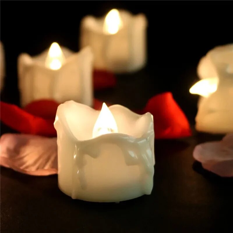 Bougies électriques LED blanc chaud/jaune pour la décoration de mariage