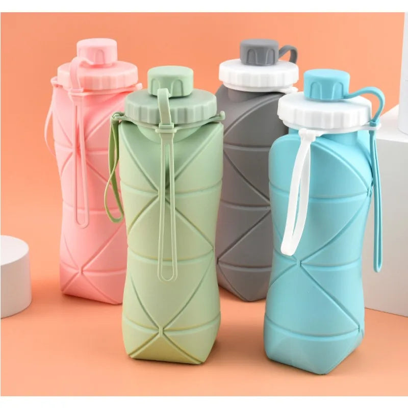 Silicone folding cup diamond hot needle sports water bottle