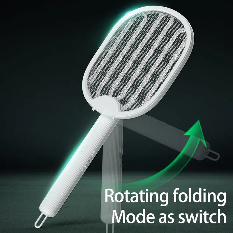Foldable electric mosquito zapper racket fly