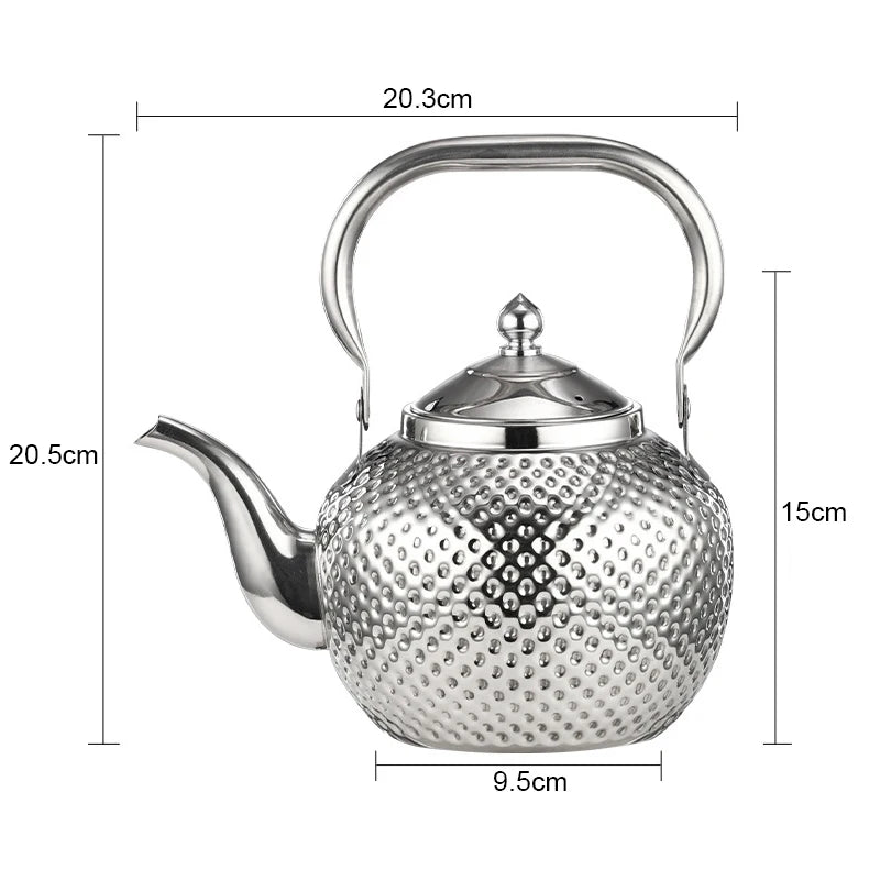 silver gold Stainless steel teapot 1.2/1.5/2L