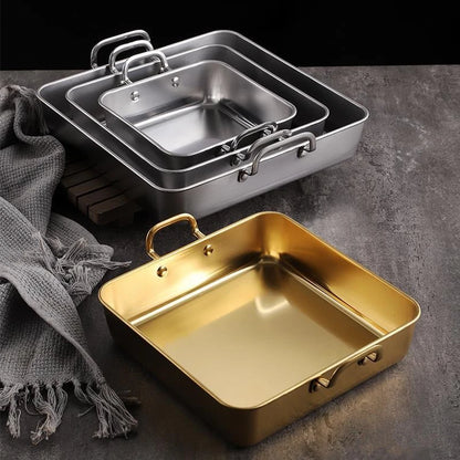 Stainless steel square food storage serving trays