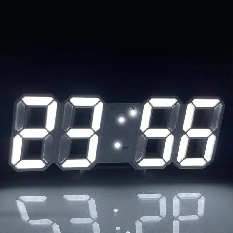 นาฬิกาดิจิตอลติดผนัง LED 3D