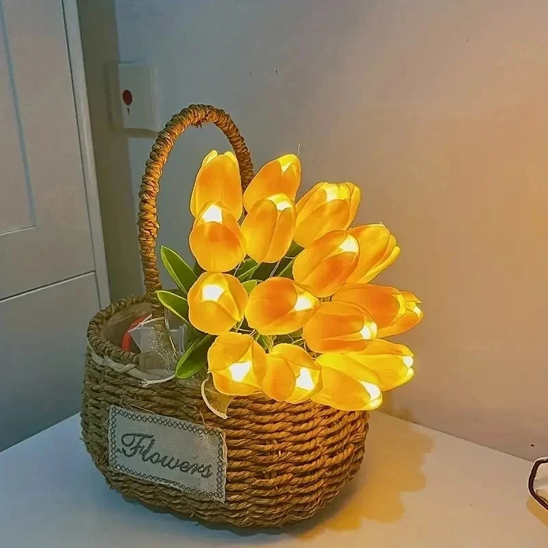 Tulip-shaped LED night lamp