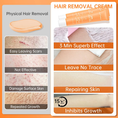 Face hair remover for ladies women depilation cream pain