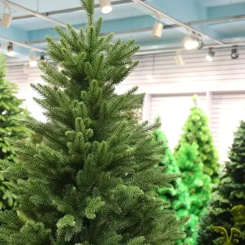 Green artificial Christmas tree