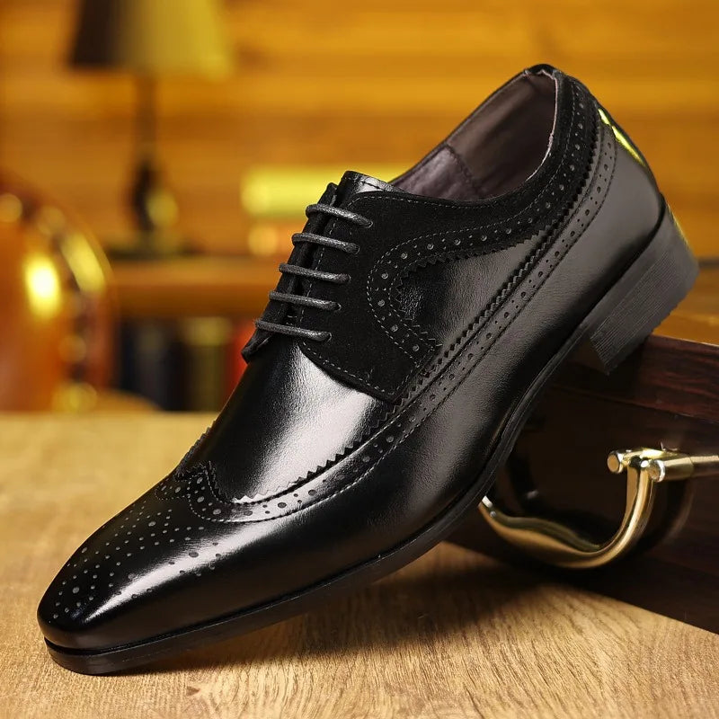 Leather Brogue Dress Shoes