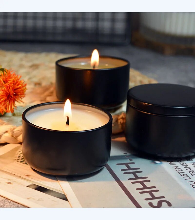 черные оловянно-соевые ароматерапевтические свечи