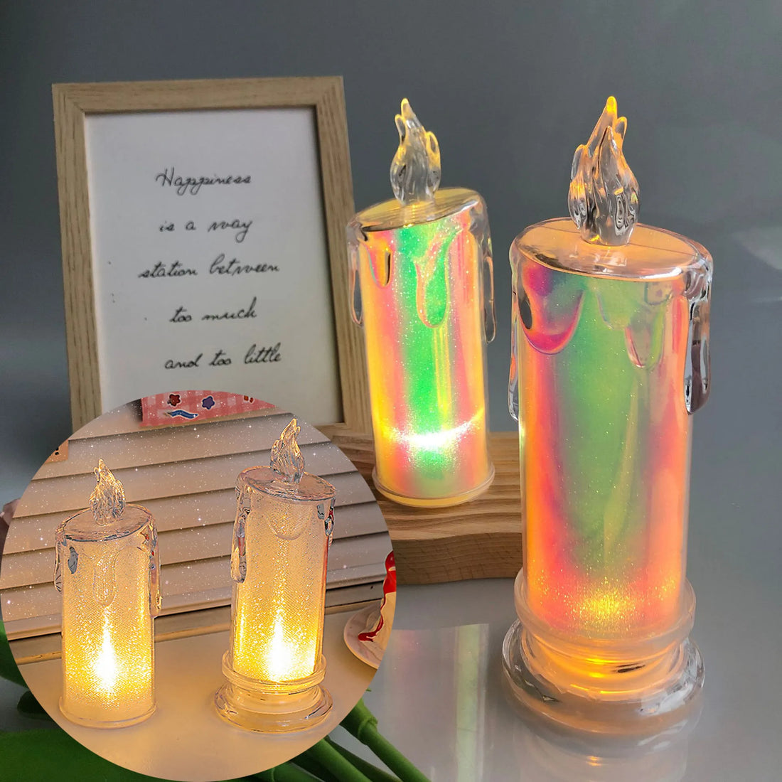 Light warm white flameless candle Halloween Christmas decor Nanag store