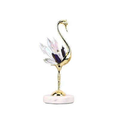 Golden crystal swan artwork ornaments