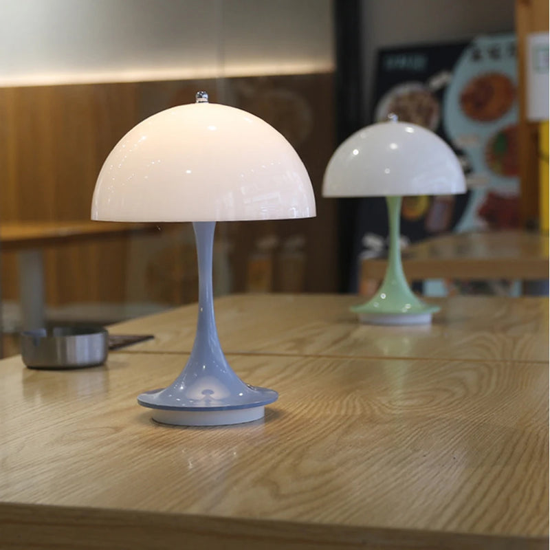 Rechargeable USB mushroom-led desk lamps