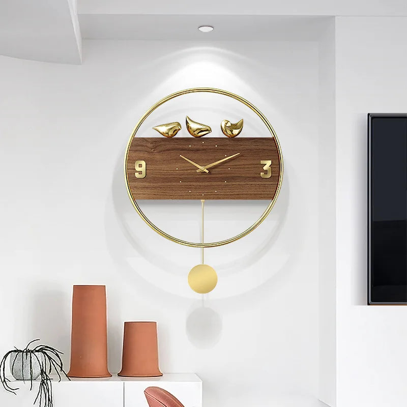 Wooden 3D wall clock with modern design