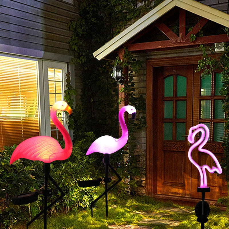 Solar flamingo LED light for outdoor waterproof light decor