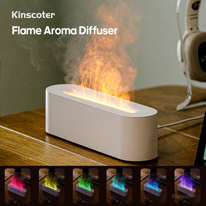 Aroma diffuser with LED and 7-color Flame Humidifier