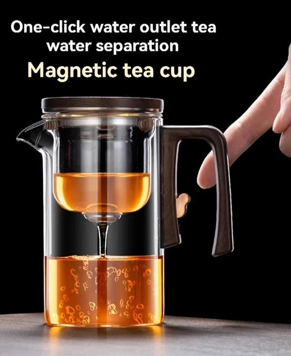 Glass teapot for tea water separation