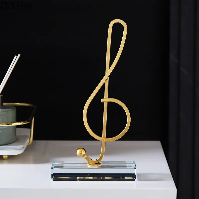 Golden Musical Note Statue