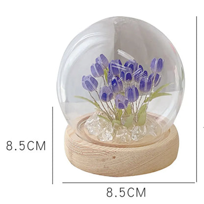 Tulip flower night light With glass cover