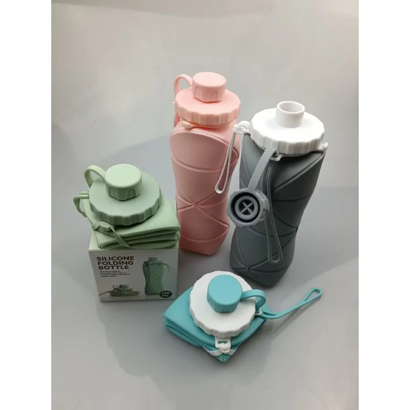 Silicone folding cup diamond hot needle sports water bottle