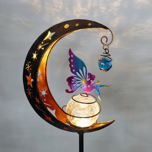 LED glass ball light with flower fairy design for outdoor