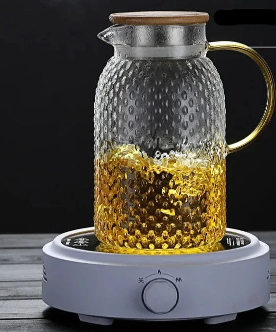 Large capacity glass kettle with heating