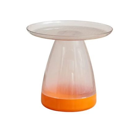 Round plastic side coffee table for living room
