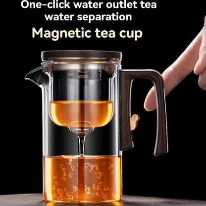 Glass teapot for tea water separation