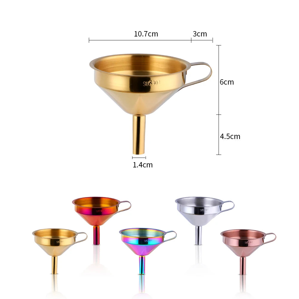 304 Stainless funnel with detachable filter strainer for liquid