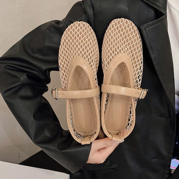 Women Mesh Mary Jane Flats