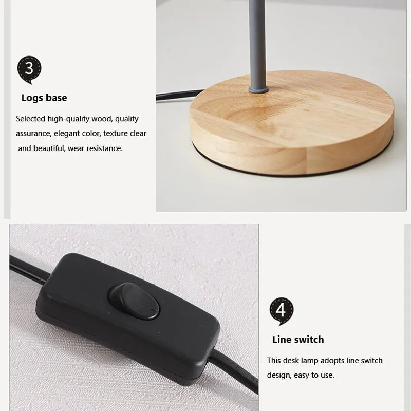 Lámpara de mesa creativa de madera