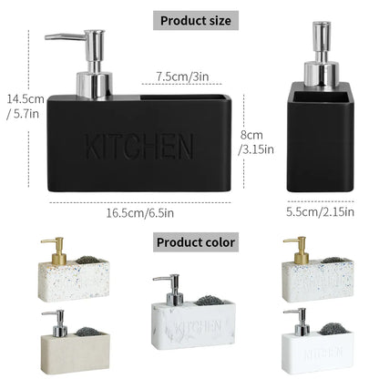 Modern kitchen accessories Soap Dispenser Set brushes Holds and Stores Sponges Scrubbers