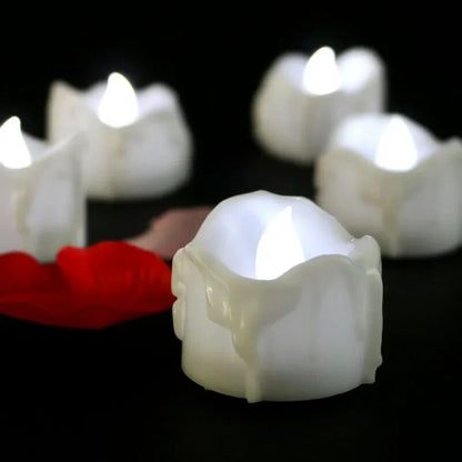 شموع LED كهربائية دافئة بيضاء/أصفر لتزيين الزفاف