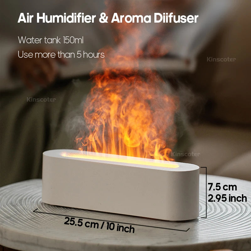 Aroma diffuser with LED and 7-color Flame Humidifier