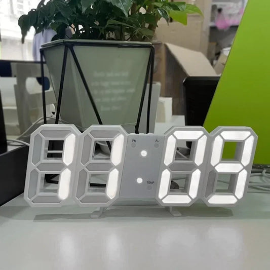 Jam LED dinding Digital 3D
