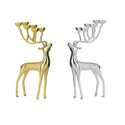 Christmas fawn candlestick