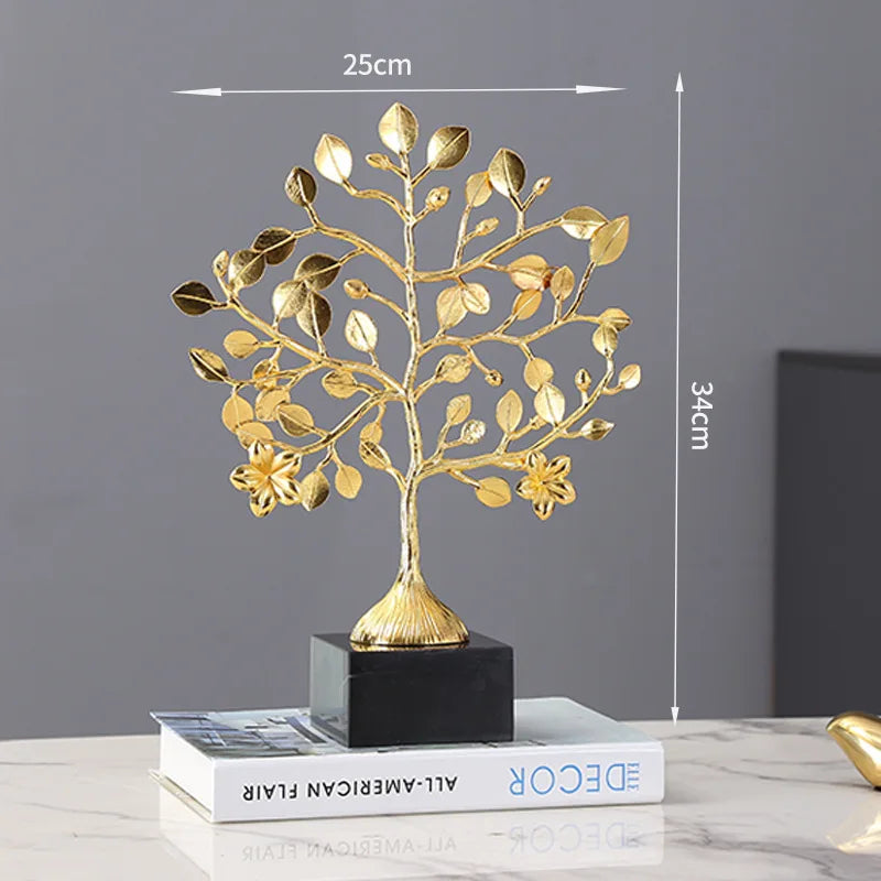 Luxury metal tree leaves living room