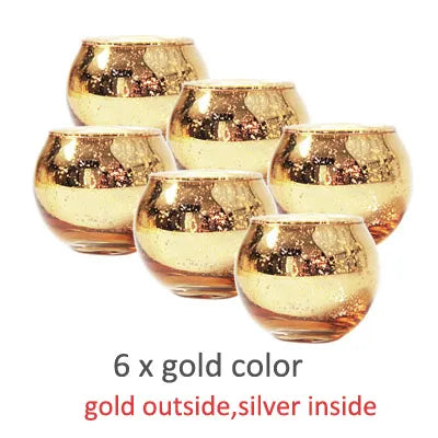 6/12 Pcs Mercury Glass Candle Holders - Nanag store