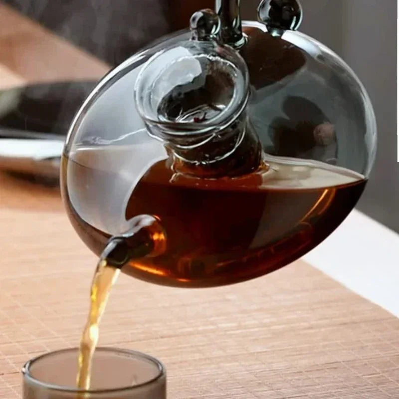 Flower tea teapot set heat-resistant glass