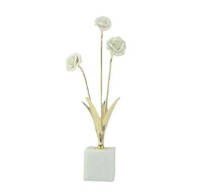 White rose golden flower ornaments