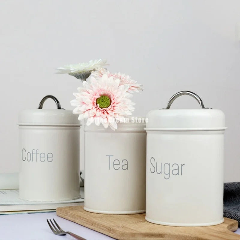 Metal Storage Box Tea Coffee Sugar. - Nanag store