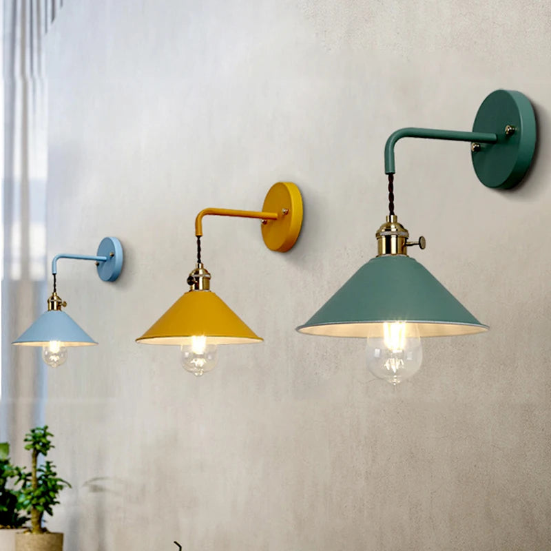 Macaron LED wall lamp, iron sconces for aisle lighting