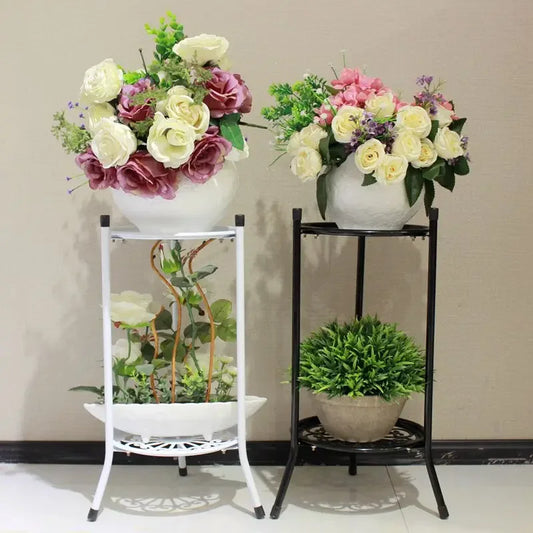2 Tiers metal potted plant stands