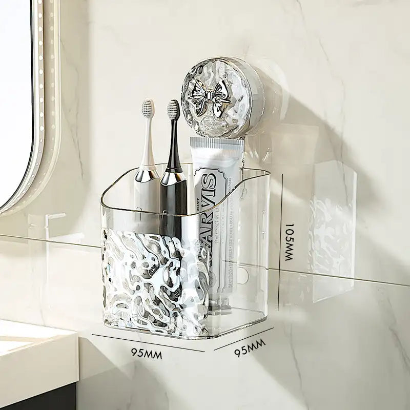 Lys luksus-stil Glacier Mønster sug kopp hyll med punch-fri veggmontert lagerrett tømming kurv innehav til baderomme
