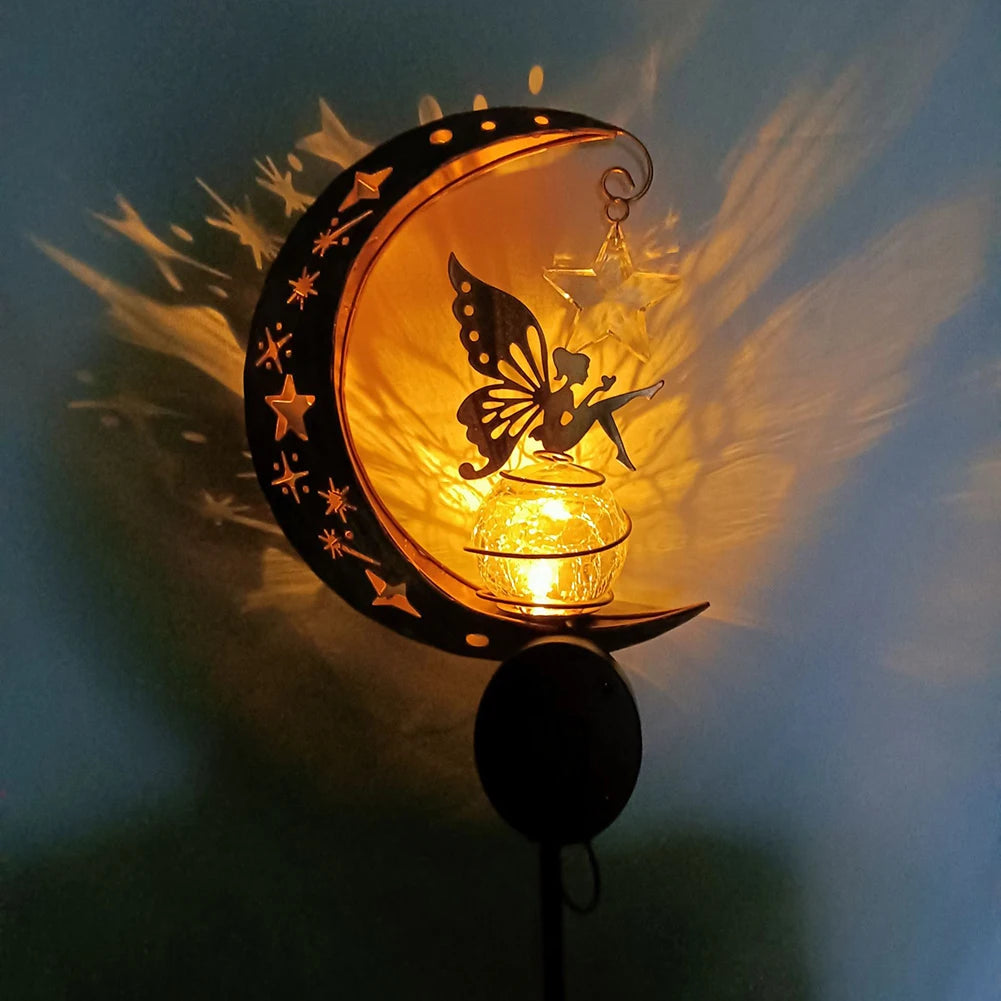 LED glass ball light with flower fairy design for outdoor