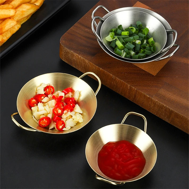 Stainless steel double ear seasoning plate